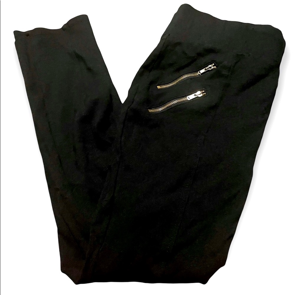 SKY Plus Black High Waisted Zipper Leggings | EUC | Plus Size 1X